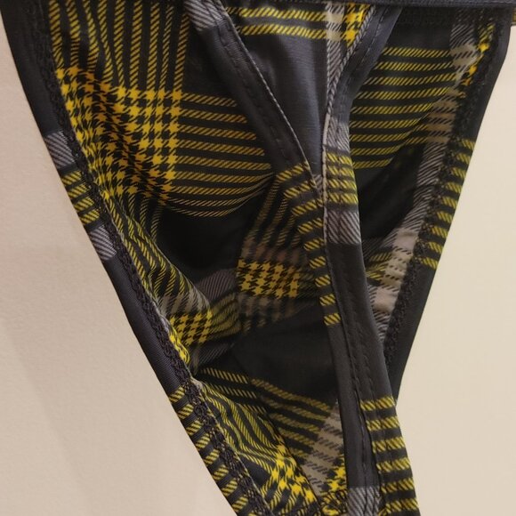 Papi Navy & Yellow Plaid Thong - Small - Picture 4 of 5